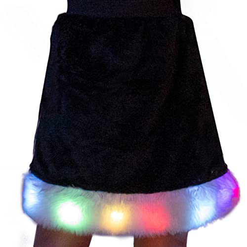 Santa Skirts For Women – Soft Plush Woman Christmas Outfits With Led Lights (Blk-M) #TOP4
