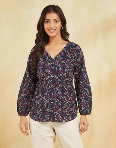 T-shirt rouge Ajrakh en coton doux pour exprimer votre authenticité - 2