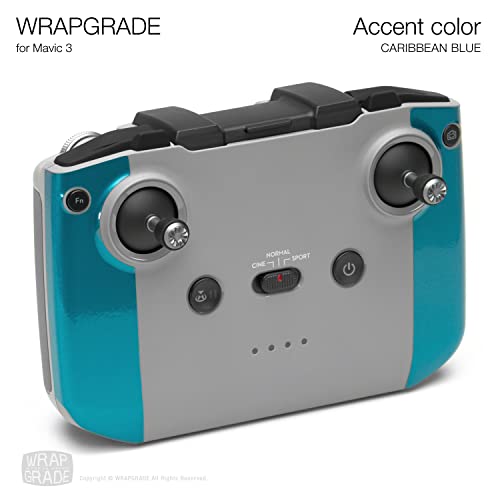 Image of WRAPGRADE Partial Skin Stickers for DJI Mavic 3 / Mavic 3 Classic Accent Color (CARIBBEAN BLUE)
