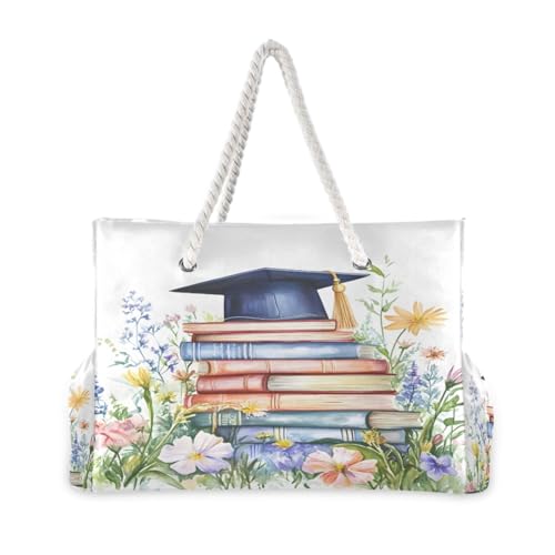 Beach Bag - Large Tote Bags for Women Books Wildflower Shoulder Bags Zipper Waterproof Sandproof for Travel Gym Swim Daily2