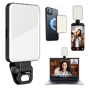 Magnetic Selfie Light – Clip on Ring Light, LED Light for Phone Laptop Camera, LED Fill Light for Selfie, Zoom Conference, Video, Makeup and Live Stream