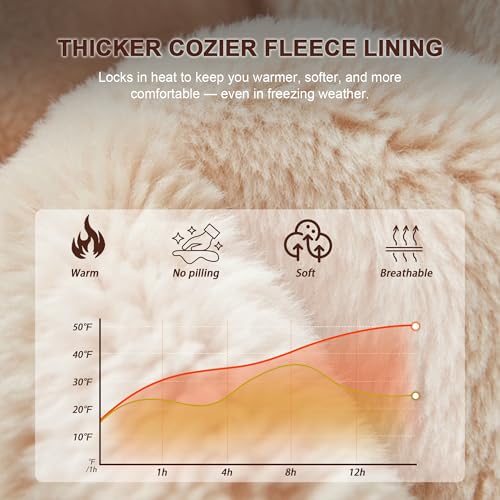 Image of DHSO Thick Winter Fleece Lined Leggings Women - Thermal Warm High Waisted Tummy Control Soft Pants for Snow Cold
