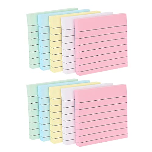 ledmomo 付箋セット 10冊 75mm 横線付き かわいい メモ帳 卓上メモ ポイントメモ 手帳 付箋紙 書きやすい オフィス用品