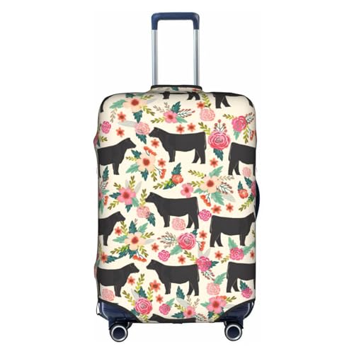 Housse de bagage élastique motif vache rose et blanc taille XL pour valise