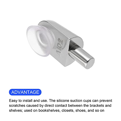 METALLIXITY Shelf Support Pegs (for 9mm/0.35" Thickness) 20Pcs, Zinc Alloy Adjustable Glass Clips Clamp Holder - Image 4