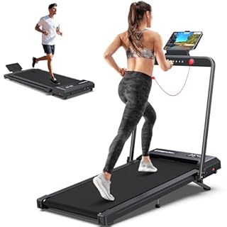 Under Desk Walking Pad Treadmill: Incline Voice Controlled Smart Treadmill 320 lbs Capacity for Home Office Use, Compatible with KINOMAP WELLFIT App