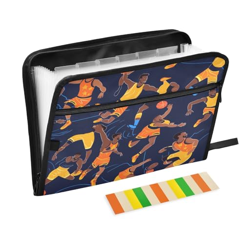 Trieur A4 zippé Sport Man Basketball pour classer et protéger 13 intercalaires