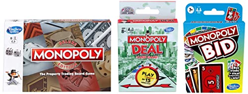 Image of Monopoly Deluxe Edition, Fantasy Board Game, Multicolor & Deal Card Game for Families and Kids Ages 8+ & Bid Game, Quick-Playing Card Game for 4 Players, Game for Families and Kids Ages 7 and Up