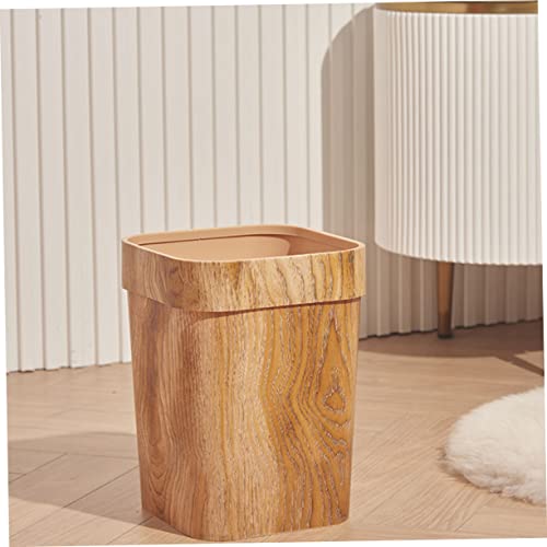 Caneca de basura rectangular color chocolate para cocina miniatura 7