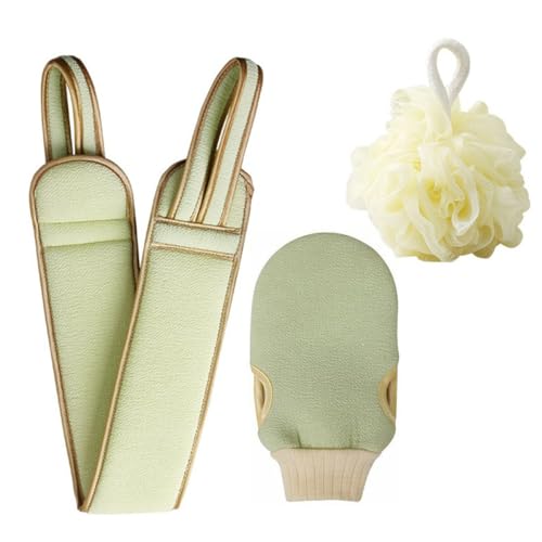 WATIIFUFU Juego de Toalla de Ducha Trasera de Algodón Tiras Largas para Masaje de Espalda y Exfoliación, Diseño Colgante para Uso en Ducha y Hogar