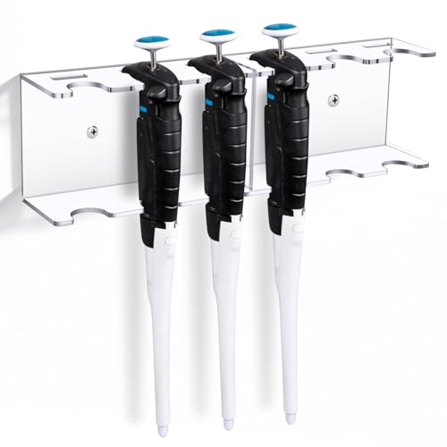 Fiwochic Wall Mounted Pipette Stand 6 Position, Acrylic Hanging Pipette