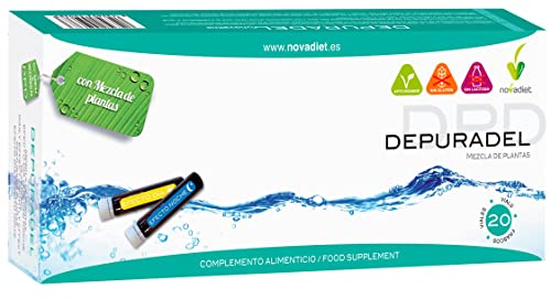 Novadiet - DEPURADEL Viales con Mezcla de Especies Naturales (Cola de Caballo, Grama, Artemisa, Ortosifón, Manzanilla Dulce) Ayuda Control de Peso, Obesidad y Adelgazar - 20 viales: 10 día/10 Noche