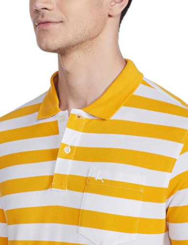 Image of Parx Men's Cotton Polyester Blend Jacquard Pattern Regular Fit Rib Collar Polo Neck Half Sleeve Casual T-Shirt