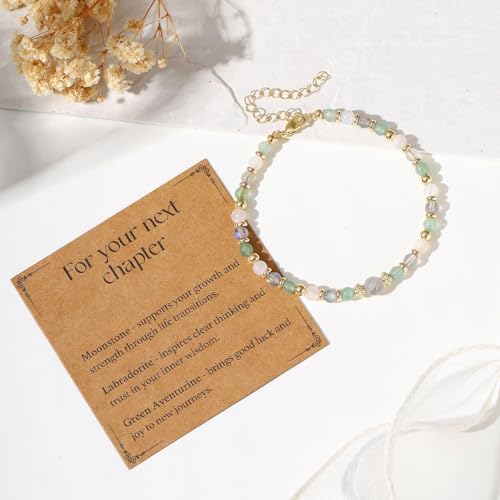 Image of Triple Threat Protection Anxiety Relief Gifts for Women,Natural Healing Crystal Bracelet Evil Eye Jewelry for Her Friends