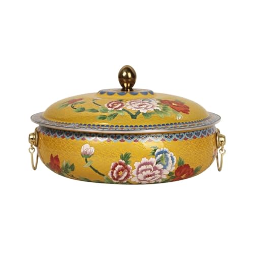 MCLIUJIA Olla caliente multifuncional de carbón, olla de inducción, olla caliente de cobre, olla caliente de cobre, olla caliente china (amarillo, 36 cm)
