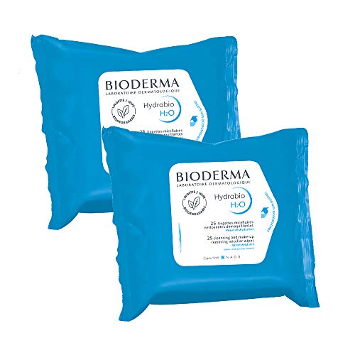 Bioderma Hydrabio - H2O Wipes - Cleansing and Make-up Removing Micellar Face Wipes - Biodegradable Face Wipes for Dehydrated Skin Bioderma Hydrabio - H2O Wipes - Cleansing and Make-up Removing Micellar Face Wipes - Biodegradable Face Wipes for Dehydrated Skin