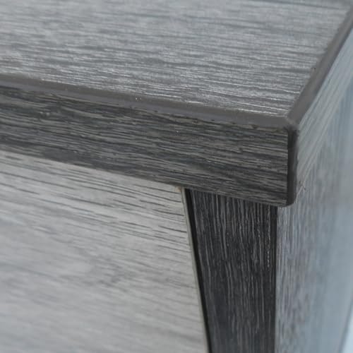 Image of Flux Engineered Wood TV Cabinet & Entertainment Unit | Modern TV Stand with 2 Storage Cabinets & Open Media Shelves | Media Console for Living Room | Hairpin Legs | Grey & Charcoal Finish