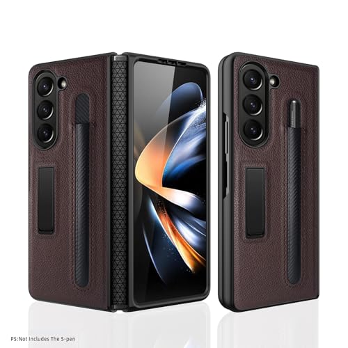 Galaxy Z Fold 5pϏՌP[XASyz_[tA[XN[veN^[ƃX^h] 5p^یdbP[X(Brown)