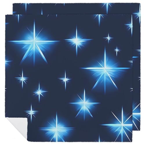 Servilletas de Tela Reutilizables Estampado Azul Estrella miniatura 1