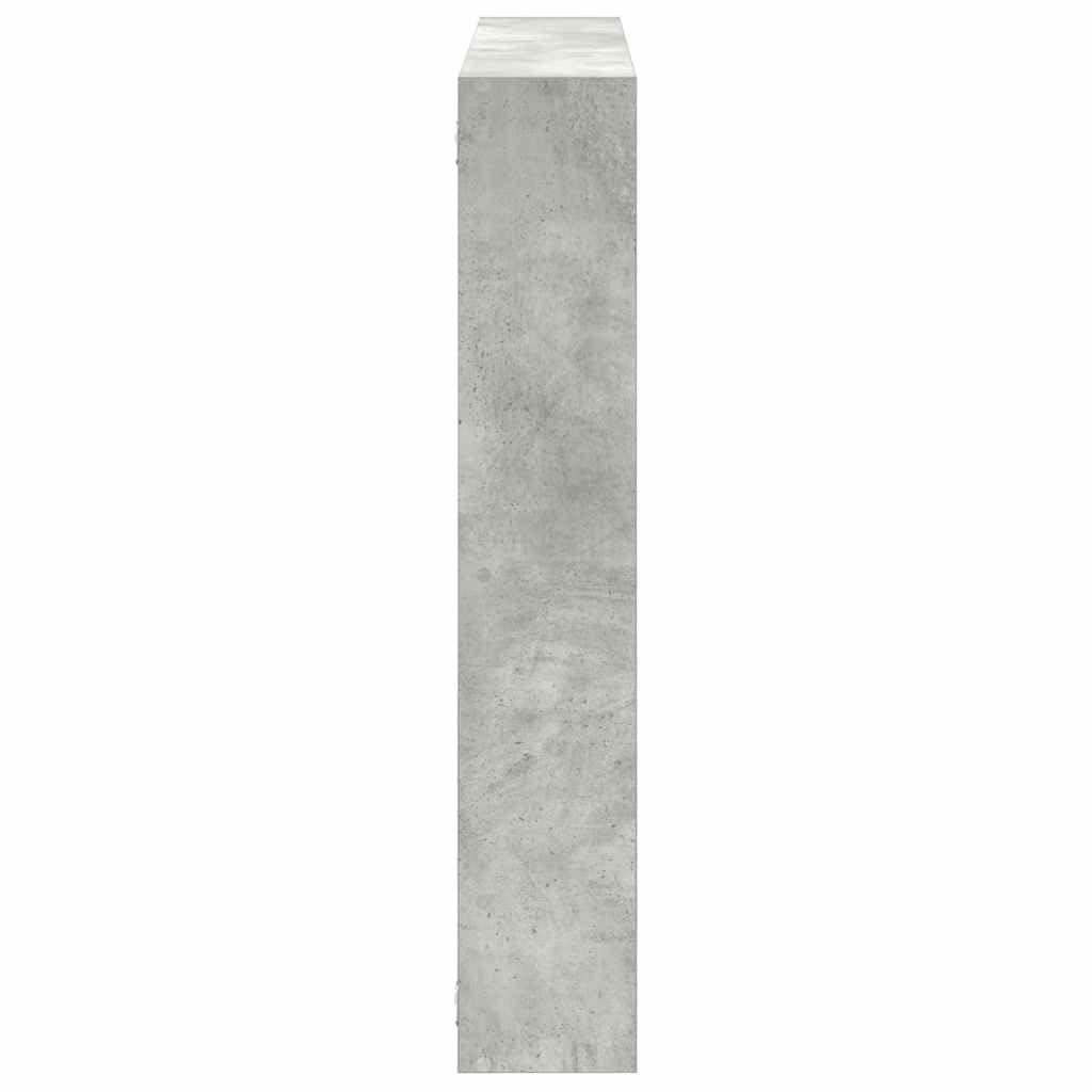 Wandregal 7 Fächer Betongrau Holzwerkstoff 100 x 18 x 100 cm Schwebendes Regal mit Modernem Design Robust und Langlebig für Wohnzimmer Schlafzimmer und Badezimmer
