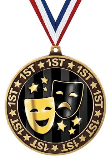 Crown Awards 2.75" 1st Place Drama Theater Masks Shadow Medal 50 Pack
