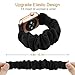 Scrunchie Elastic Wrist Bracelet for Apple Watch Band 38mm/40mm, Fancy Elastic Hair Wristbands Replacement for iWatch Series 5/4/3/2/1 Women Girls (Black with Series 5/4 Clear Case, 38mm/40mm)