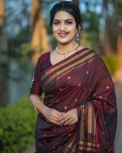 Image of SWORNOF Women's Kanjivaram Soft Silk Banarasi Sarees With Unstiched Blouse Piece