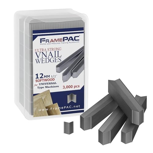 Image of V Nails for Picture Frames Softwood Universal (UNI) 12mm (1 /2 Inch) [3000 V-Nail Pack, Stacked] - (for use in Automatic V Nailer for Picture Framing, Automatic V Nailer for Picture Frames)