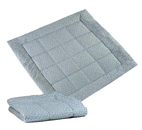 molis&co - Baby Spielmatte 120x120 cm, extra dick, weich, stilisch, unisex, 100% Baumwolle (Oeko-TEX), maschinenwaschbar, Blue Garden