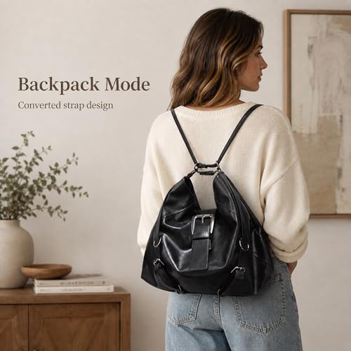 Bolso convertible 3 en 1 tipo mochila para mujer miniatura 2