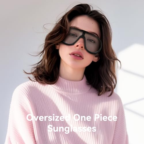 Dollger Oversized One Piece Sunglasses For Women Fashion Men Wrap Around UV400 Shield Goggles 2 Packs3