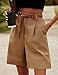 HOTOUCH Shorts for Women Trendy Summer Fashion Elastic Waist Wide Leg Dressy Shorts Pocketed Work Shorts Camel XXXL