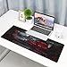 Black Red Japanese Mouse Pad XL 31.5 X 11.8 Inch Design Style Extended Large Gaming Mousepad Keyboard Full Desk Mat Non-Slip Rubber Base Stitched Edges for Home Office