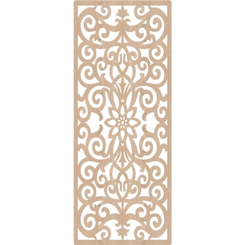 Image of Buel Decorative Pierced Fretwork Wood Wall Panels, 29 3 /8 inchW x 74 3 /8 inchH x 1 /4 inchT, Red Oak