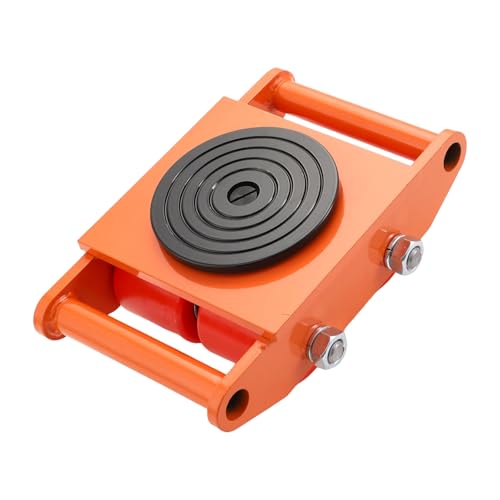 TROPOW 6T Machinery Skate Dolly, Machinery Moving Skate, with 360° Rotation, 4PU Swivel Rollers, Heavy Duty Industrial Moving Equipment for Factory, Warehouse, Workshop, Orange
