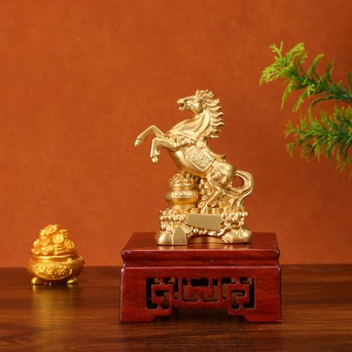 Estatua de Caballo Feng Shui Dorado 2026 miniatura 5