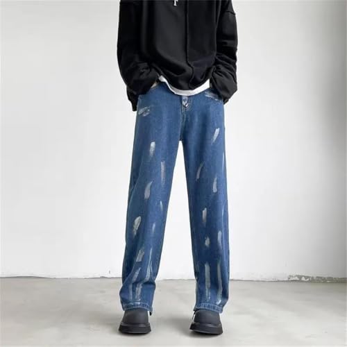 Men Baggy Jeans Pants Ankle Zipper Straight Denim Trousers2