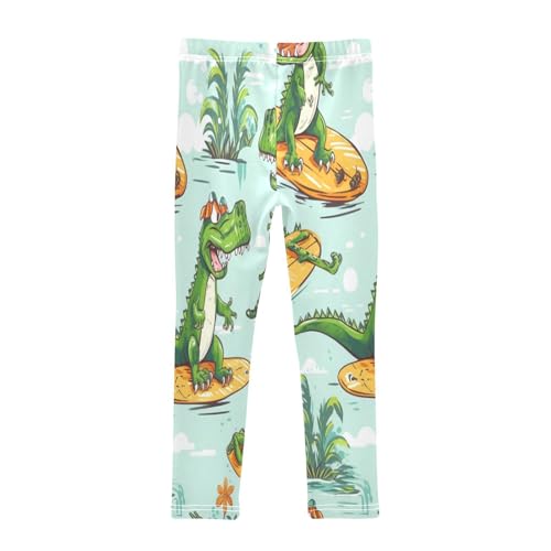 Bolaz Toddler Girls Leggings Printed Yoga Pants Leggings Skateboard Green Dinosuar for Kids2