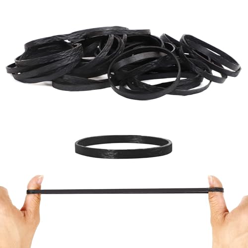 100 Pièces Noir Elastique Caoutchouc Large, Bandes Élastiques en Caoutchouc, Rubber Band Grand, Resistant, Réutilisable, pour Fourniture Bureau, Famille,...