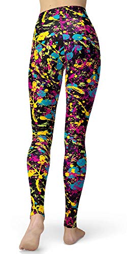 Image of sissycos Women's 80s Leggings Neon Artistic Splash Printed Pants
