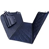 Pet Car Seat Cover, SZTROKIA Adjustable Waterproof Safety Hammock Non-Slip backing 600D Oxford Fabric with PP Cotton for Dog Cat Fits Car Minivan Truck SUV Machine Washable Black