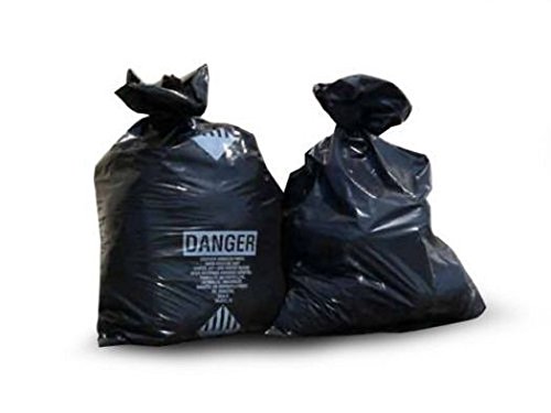(Ship from USA) 6 Mil Black 33x50 Printed Asbestos Bags 75/roll