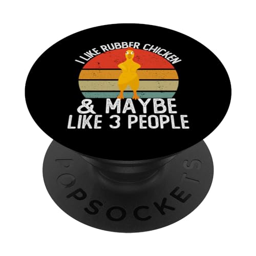 Camisa de pollo de goma Me gusta el pollo de goma y tal vez 3 personas PopSockets PopGrip Intercambiable
