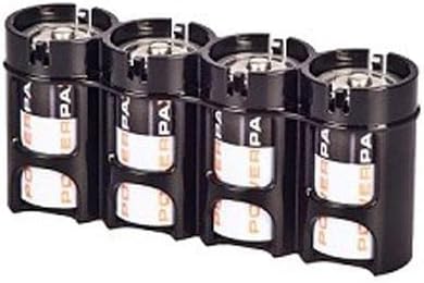 Miniatura 2 de Storacell by Powerpax Slimline C - Organizador de almacenamiento de baterías, negro, con capacidad para 4 baterías (no incluidas)