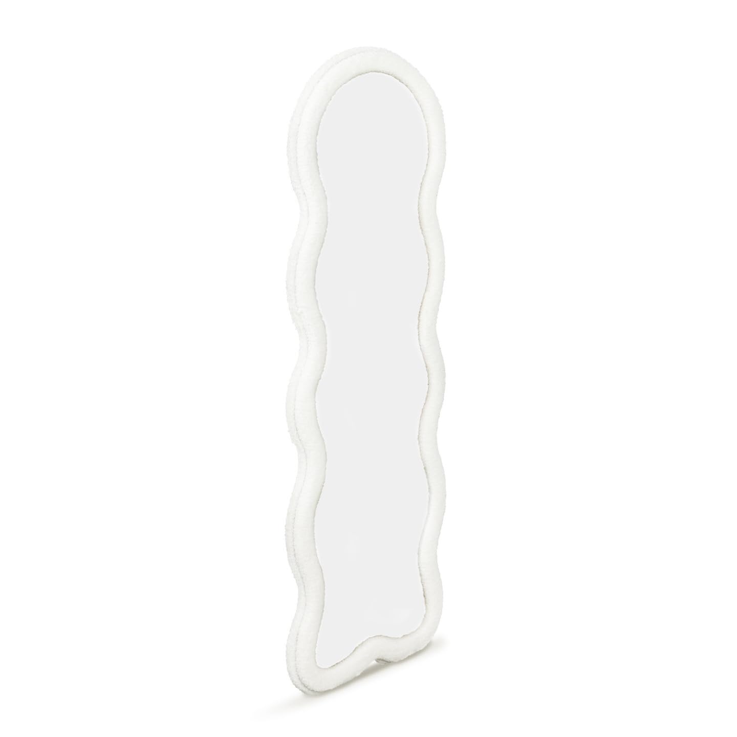 IDMarket - Miroir Vague en Tissu Bouclette crème 150 x 50 cm