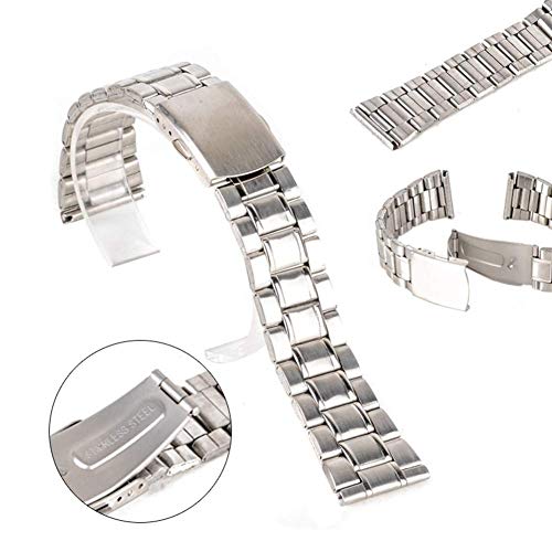 Correa de reloj de acero inoxidable eslabones ajustables pulsera de plata 6