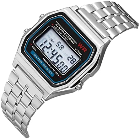 Snner Digitale Handgelenk Uhr F91W Einstellbare Business Electronicuhr mit Stahlgurt Silber Snner Digitale Handgelenk Uhr F91W Einstellbare Business Electronicuhr mit Stahlgurt Silber
