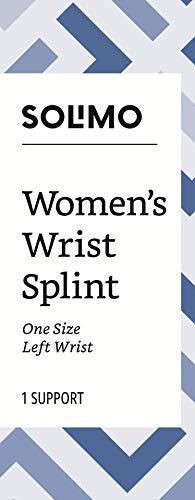 Amazon Brand - Solimo Women’s Wrist Splint, Left Hand, One Size ( Color may vary ), Blue