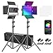 Neewer RGB LED Videoleuchte mit App-Steuerung, 360-Grad Vollfarbe, 45W RGB650 Videobeleuchtungs-Set mit CRI 97+, 9-Szenen-Effekt für Gaming, Streaming, Zoom, YouTube, Webex, Broadcasting Fotografie