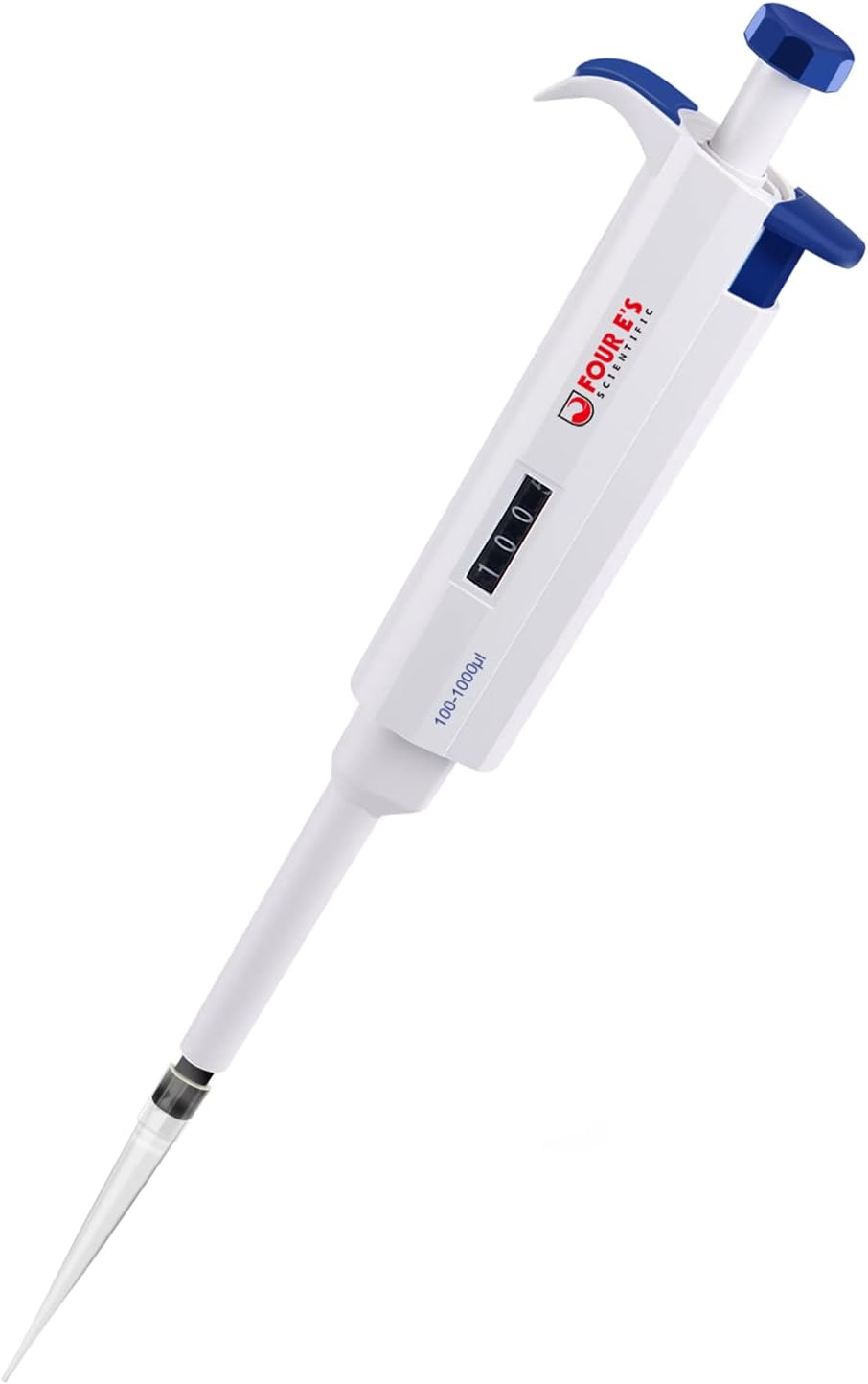 FOUR E'S SCIENTIFIC 100uL-1000uL High-Accurate Single-Channel Manual Adjustable Variable Volume Pipettes
